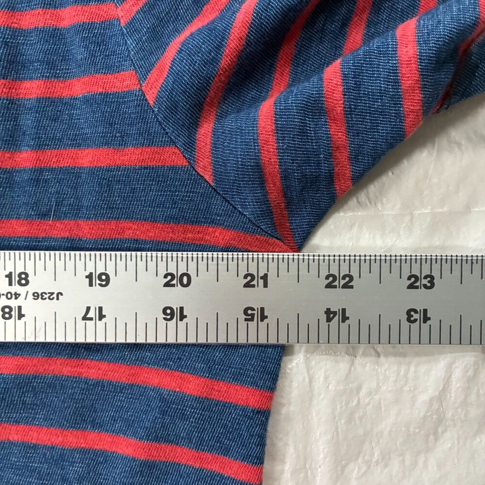 Faherty Breton Polo Shirt Mens Size L Light Blue w/ Pink Stripes Short Sleeve - Picture 7 of 8